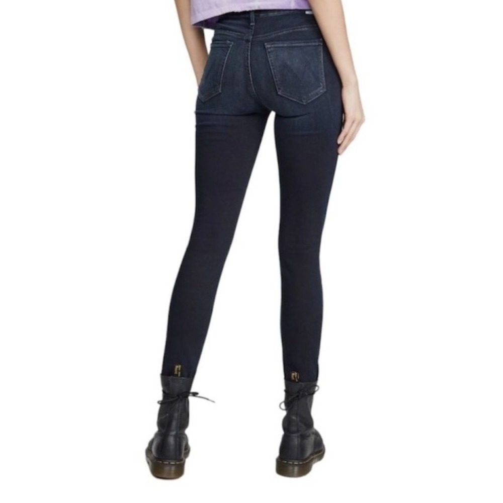 Mother High Waisted Looker Skinny Ankle Jeans Womens 26 Blue Raw Hem Denim - Picture 9 of 9